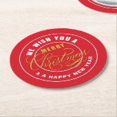 We wensen u een prettig kerstrood ronde kartonnen onderzetter (Gebogen)