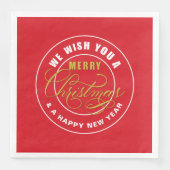 We wensen u een prettig kerstrood servet (Voorkant)