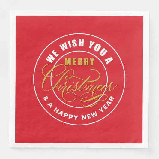 We wensen u een prettig kerstrood servet (Voorkant)