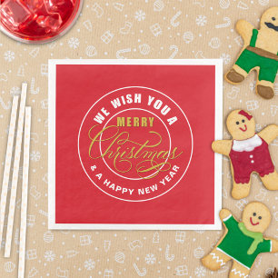 We wensen u een prettig kerstrood servet