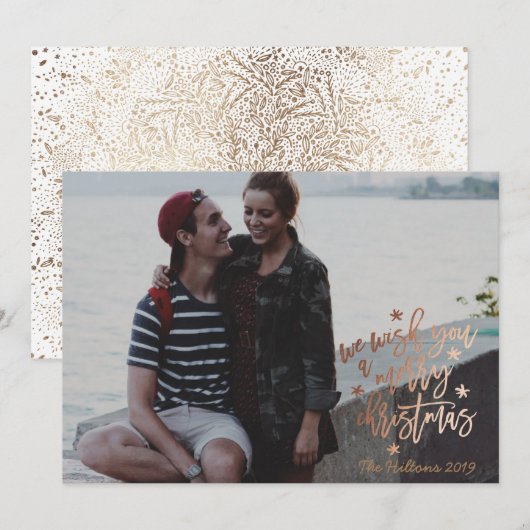 We wensen u een prettige Folie voor kerstfeest Roo Feestdagenkaart (Voorkant / Achterkant)