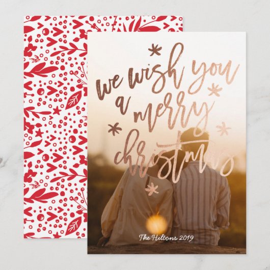 We wensen u een prettige Folie voor kerstfeest Roo Feestdagenkaart (Voorkant / Achterkant)