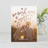 We wensen u een prettige Folie voor kerstfeest Roo Feestdagenkaart (Staand voorkant)