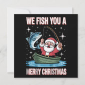 We Wensen U Een Prettige Kerst Visser Vissen Kerst Feestdagenkaart (Voorkant)