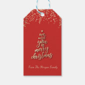 We wensen u een prettige kerstboom, Confetti Cadeaulabel (Voorkant)