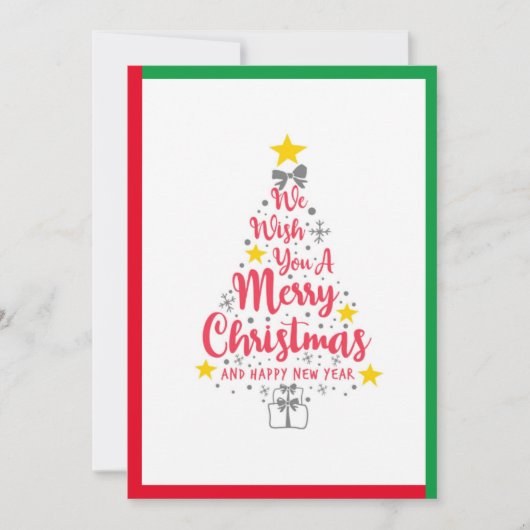 We wensen u een prettige kerstboomfeestdag. feestdagenkaart (Voorkant)