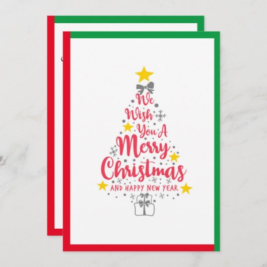 We wensen u een prettige kerstboomfeestdag. feestdagenkaart (Voorkant / Achterkant)