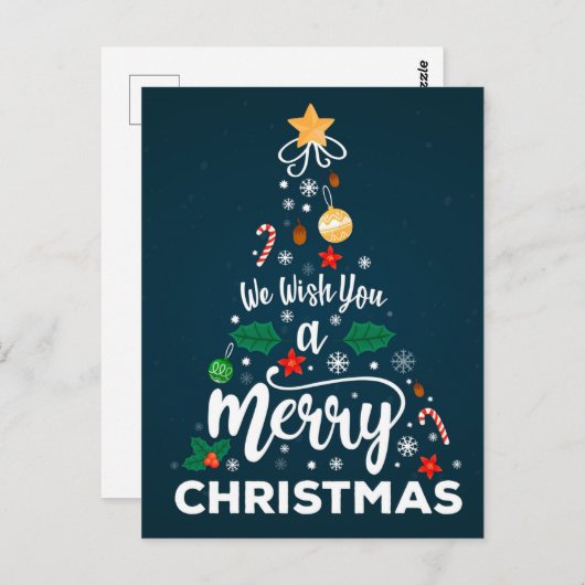 We wensen u een prettige kerstdag. briefkaart (Voorkant / Achterkant)