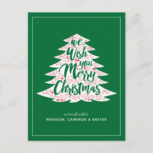 We wensen u een prettige kerstdag briefkaart (Voorkant)