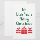 We wensen u een prettige kerstdag briefpapier (Voorkant / Achterkant)