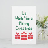 We wensen u een prettige kerstdag briefpapier (Staand voorkant)