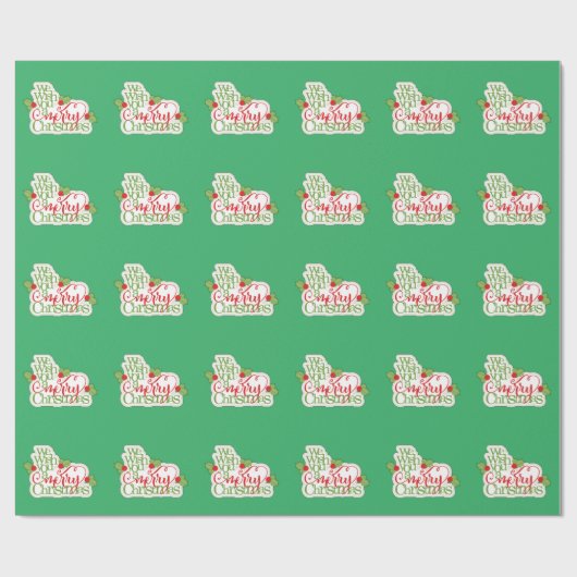 We wensen u een prettige kerstdag cadeaupapier (Vlak)