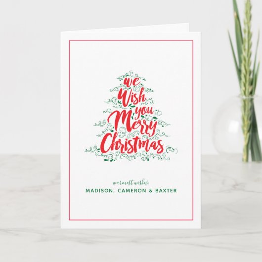 We wensen u een prettige kerstdag feestdagen kaart (Voorkant)