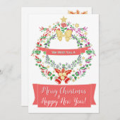 We wensen u een prettige kerstdag feestdagenkaart (Voorkant / Achterkant)