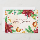 We wensen u een prettige kerstdag feestdagenkaart (Voorkant)