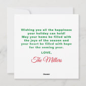 We wensen u een prettige kerstdag feestdagenkaart (Achterkant)