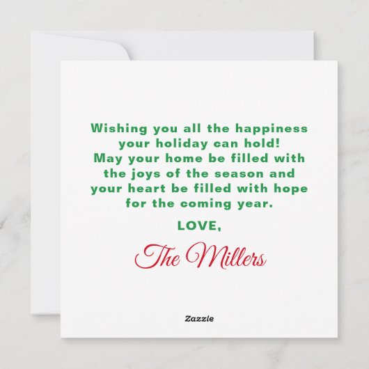 We wensen u een prettige kerstdag feestdagenkaart (Achterkant)