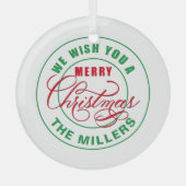 We wensen u een prettige kerstdag glas ornament (Voorkant)