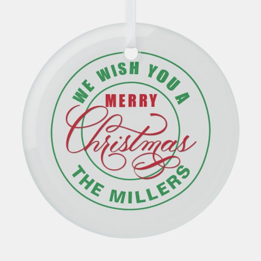 We wensen u een prettige kerstdag glas ornament (Voorkant)