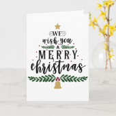 We wensen u een prettige kerstdag kaart (Gele Bloem)