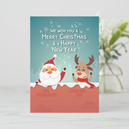 We wensen u een prettige kerstdag kaart (Staand voorkant)