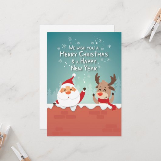 We wensen u een prettige kerstdag kaart (Voorkant / Achterkant in situ)