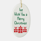 We wensen u een prettige kerstdag keramisch ornament (Rechts)