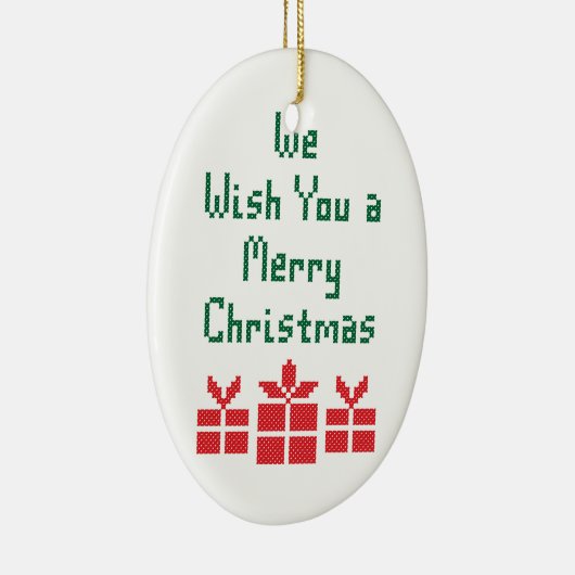 We wensen u een prettige kerstdag keramisch ornament (Rechts)