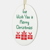 We wensen u een prettige kerstdag keramisch ornament (Links)