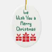 We wensen u een prettige kerstdag keramisch ornament (Voorkant)