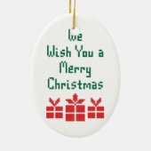 We wensen u een prettige kerstdag keramisch ornament (Achterkant)