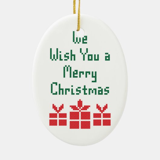 We wensen u een prettige kerstdag keramisch ornament (Achterkant)