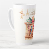 We wensen u een prettige kerstdag latte mok (Linkerhoek)