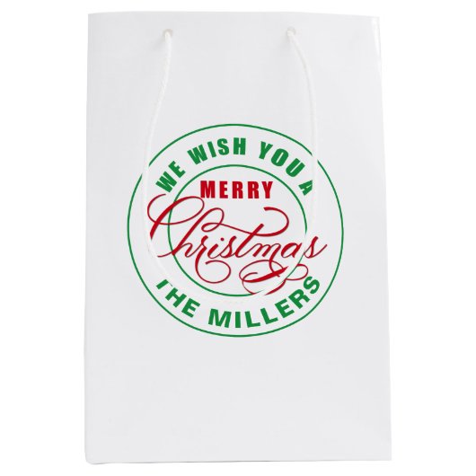 We wensen u een prettige kerstdag medium cadeauzakje (Voorkant)