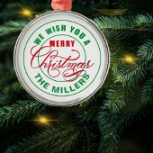 We wensen u een prettige kerstdag metalen ornament