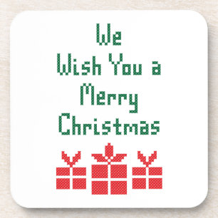 We wensen u een prettige kerstdag onderzetter