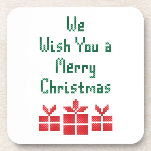 We wensen u een prettige kerstdag onderzetter (Voorkant)