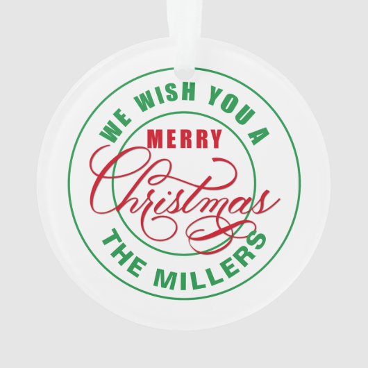 We wensen u een prettige kerstdag ornament (achterkant)