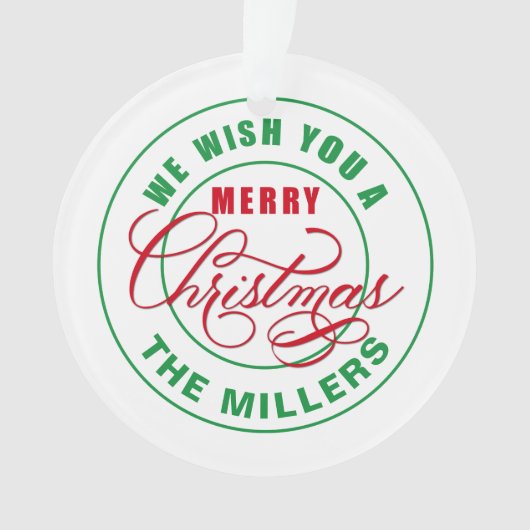 We wensen u een prettige kerstdag ornament (voorkant)