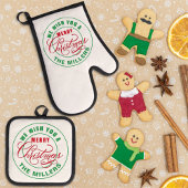 We wensen u een prettige kerstdag ovenwant & pannenlap set