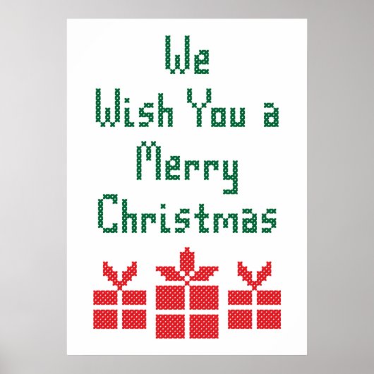 We wensen u een prettige kerstdag poster (Voorkant)