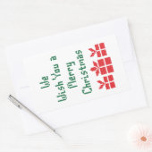 We wensen u een prettige kerstdag rechthoekige sticker (Envelop)