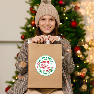 We wensen u een prettige kerstdag ronde sticker