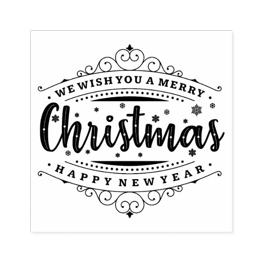 We wensen u een prettige kerstdag rubberstempel (Afrduk)