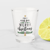 We wensen u een prettige kerstdag shot glas (Voorkant)