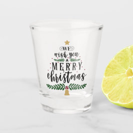 We wensen u een prettige kerstdag shot glas