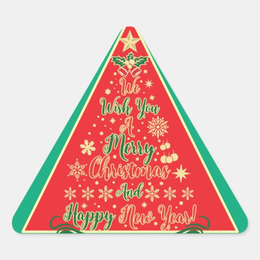 We wensen u een prettige kerstdag sticker (Voorkant)