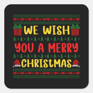 We wensen u een prettige kerstdag. vierkante sticker