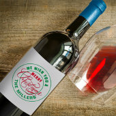 We wensen u een prettige kerstdag wijn etiket