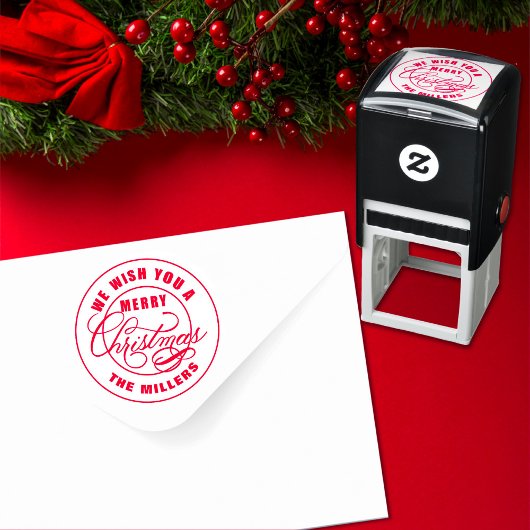 We wensen u een prettige kerstdag zelfinktende stempel